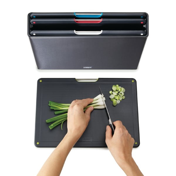 Vágódeszka készlet állvánnyal, 4 db-os 7x35,5 cm Folio - Joseph Joseph-image-3