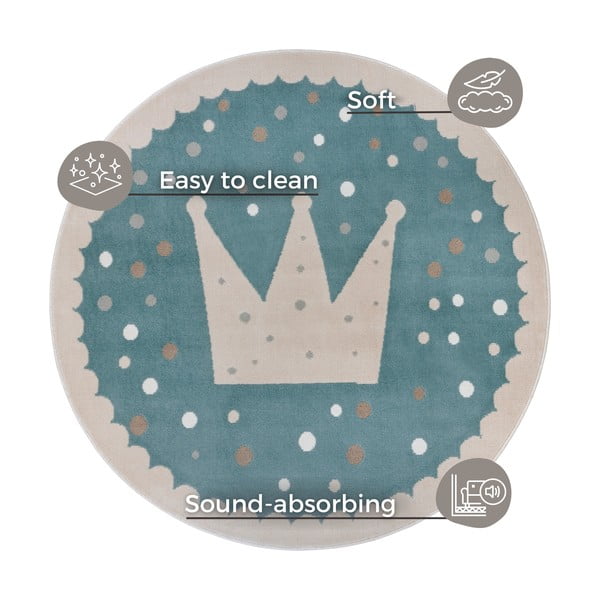 Kék gyerek szőnyeg ø 140 cm Crown – Hanse Home-image-4