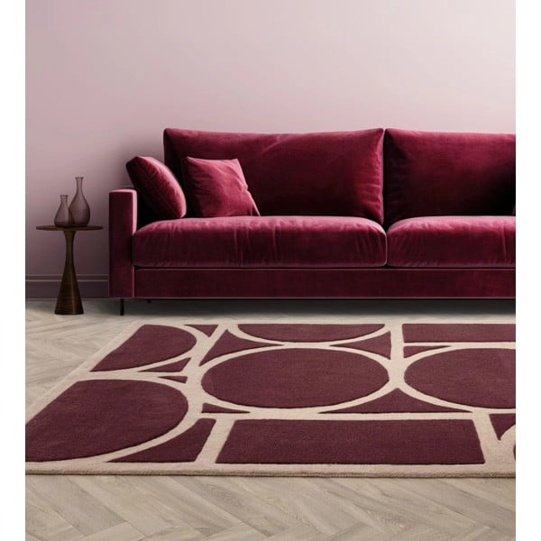 Sötétbarna gyapjú szőnyeg 200x290 cm Metro Plum – Asiatic Carpets-image-3