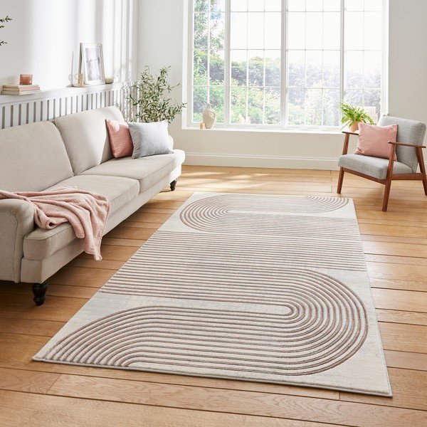 Rózsaszín-világosszürke szőnyeg 160x220 cm Apollo – Think Rugs-image-1
