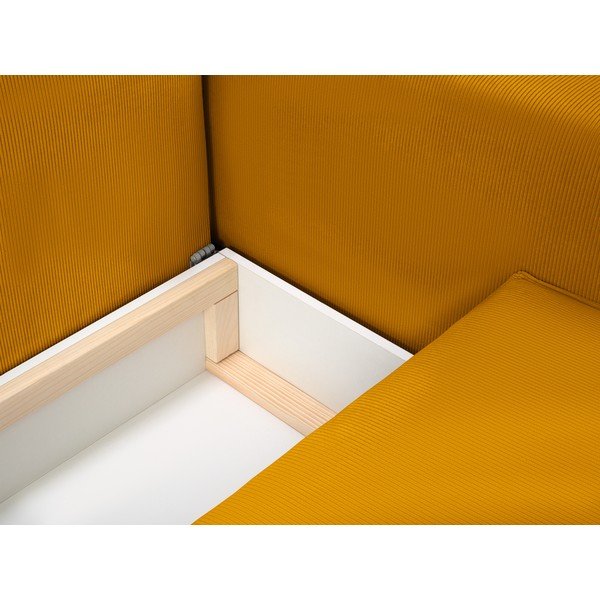 Azalea sárga kordbársony kinyitható kanapé - Mazzini Sofas-image-1