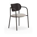 Fekete-szürke étkezőszék kőrisfa dekorral Eclipse - Teulat