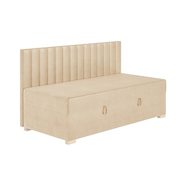 Bézs ágyneműtartós gyerekágy matraccal 90x200 cm Chill – Ghado-image-4