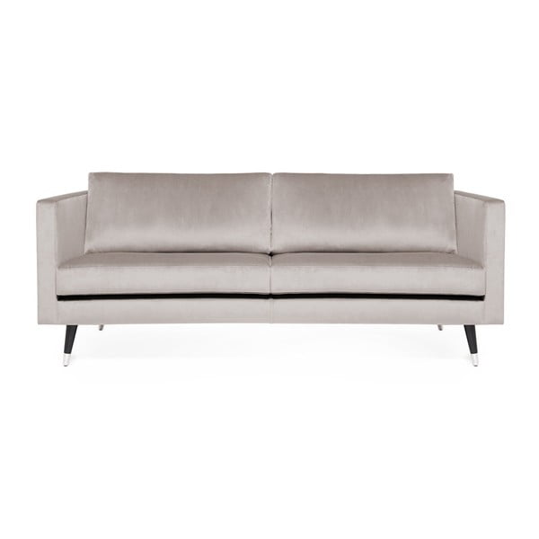 Meyer Velvet világosszürke 3 személyes kanapé, ezüstszínű lábakkal - Vivonita