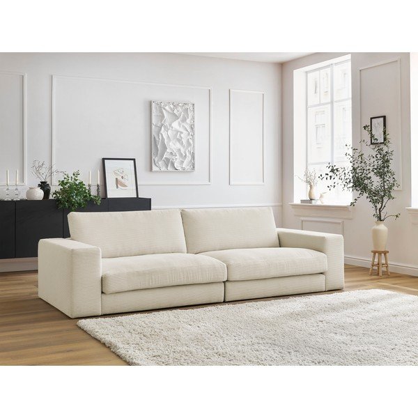 Bézs kordbársony kanapé 274 cm Leonard – Bobochic Paris-image-1