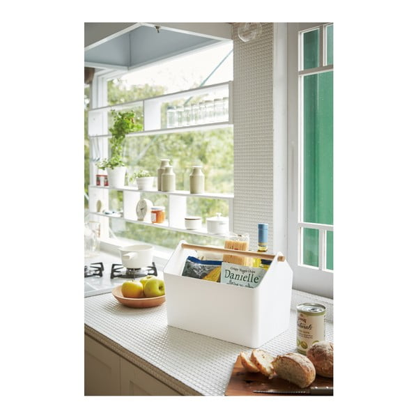 Fehér-natúr színű műanyag tárolódoboz 21x37x24 cm Favori – YAMAZAKI-image-2