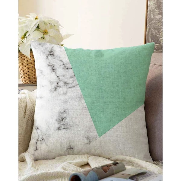 Marble zöld-szürke pamut keverék párnahuzat, 55 x 55 cm - Minimalist Cushion Covers