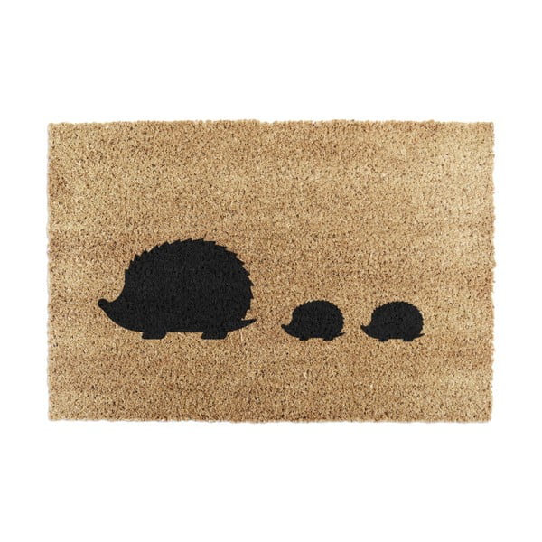 Kókuszrost lábtörlő 40x60 cm Hedgehog Family – Artsy Doormats