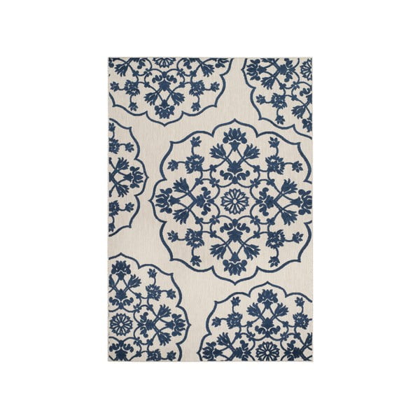 Wellington kék-fehér beltéri/kültéri szőnyeg, 231 x 160 cm - Safavieh