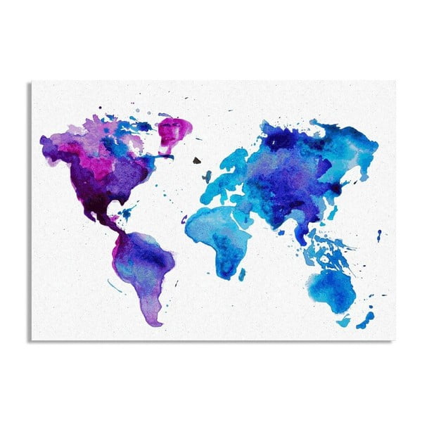 Worldmap kép, 50 x 70 cm - Really Nice Things