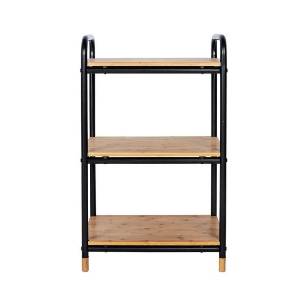 Fekete-natúr színű fém fürdőszobai polcos állvány 42x69 cm Loft – Wenko-image-2