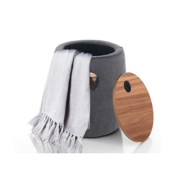 Bamil szürke puff tárolóhellyel - Tomasucci-image-1
