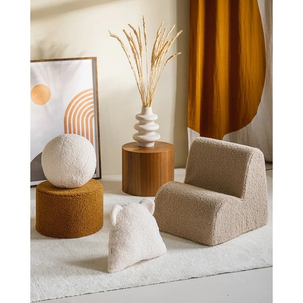 Krémszínű buklé párna gyerek kanapéhoz Bear – Wigiwama-image-4