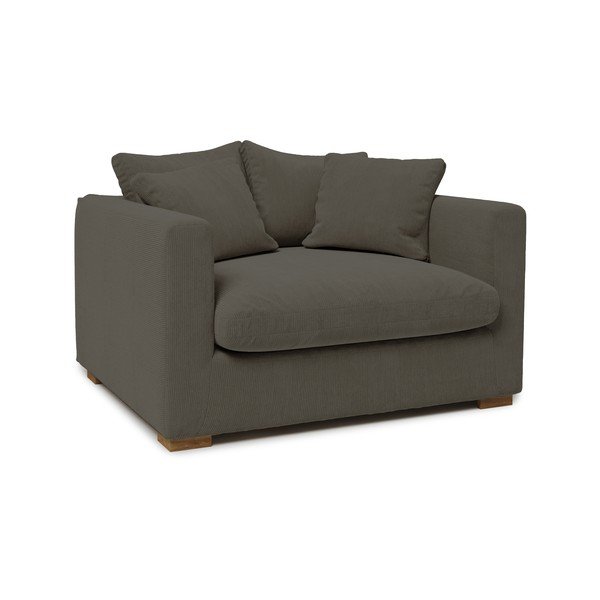Sötétszürke kordbársony fotel Comfy – Scandic-image-2