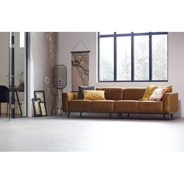 Sárga bársony kanapé 280 cm Statement – WOOOD-image-4