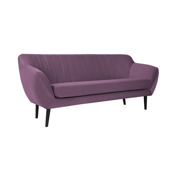 Toscane lila kétszemélyes kanapé, fekete lábakkal - Mazzini Sofas-image-2