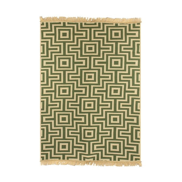 Ya Rugs Kenar bézs-zöld szőnyeg, 60 x 90 cm
