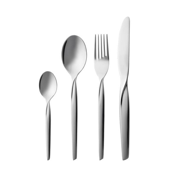 Ezüstszínű rozsdamentes acél evőeszköz készlet 16 db-os Twist – Gense