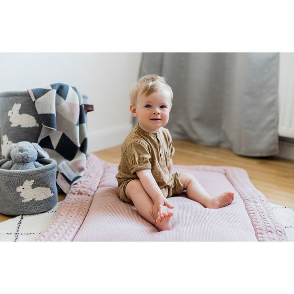 Mat rózsaszín pamut játszószőnyeg, 70 x 90 cm - Kindsgut-image-1