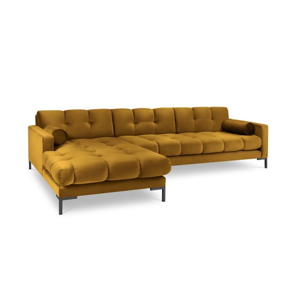 Bali sárga bársony sarokkanapé, bal oldali - Cosmopolitan Design-image-2