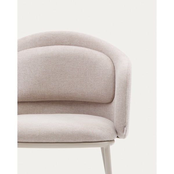 Bézs kárpitozott karfás étkezőfotel Minda – Kave Home-image-4