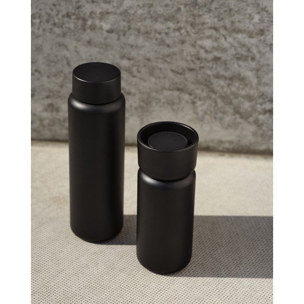 Fekete rozsdamentes acél termobögre 650 ml Singles – Zone-image-1