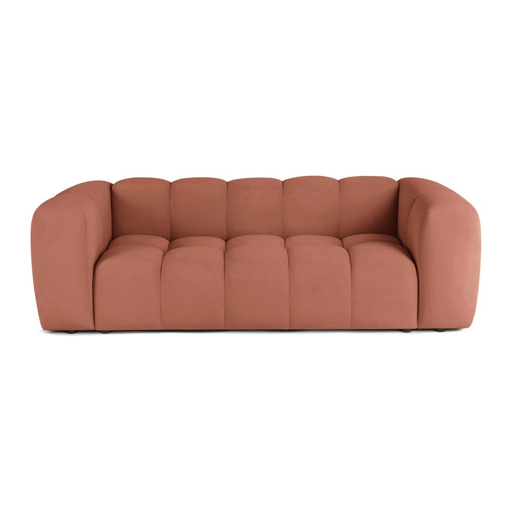 Terrakotta színű bársony kanapé 225 cm Cube Bonami Selection