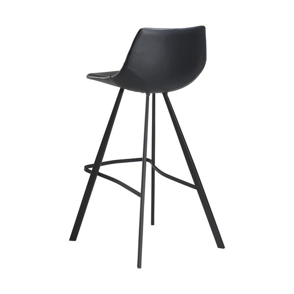 Pitch fekete műbőr bárszék, fekete fémlábakkal, magasság 98 cm - DAN-FORM Denmark-image-1