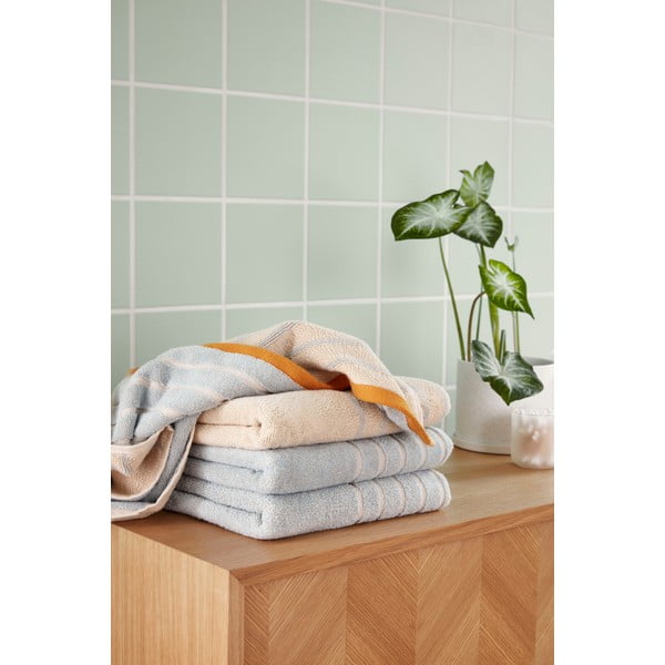 Dora kék-narancssárga pamut törölköző, 50 x 100 cm - Hübsch-image-2