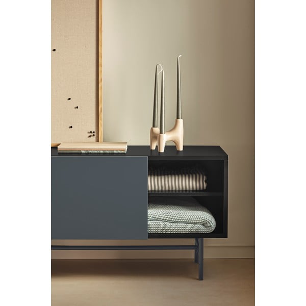 Fekete-antracitszürke TV-állvány 180x56 cm Nube – Teulat-image-1