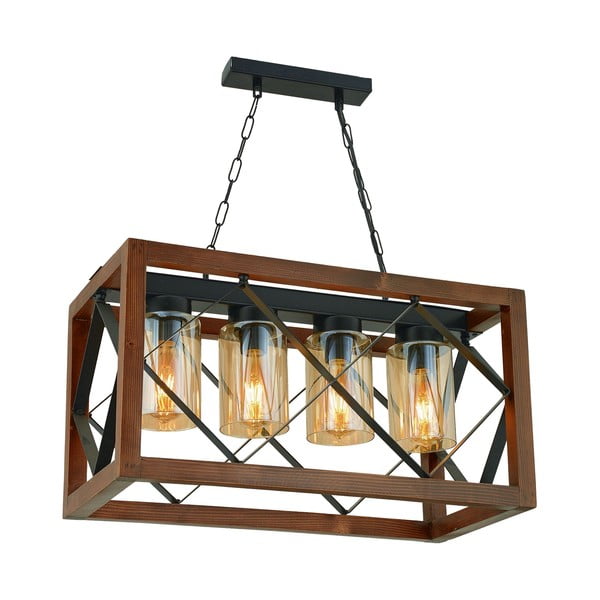 Camlı 4lü gyetyánfa függőlámpa