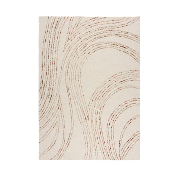 Narancssárga-krémszínű gyapjú szőnyeg 80x150 cm Abstract Swirl – Flair Rugs