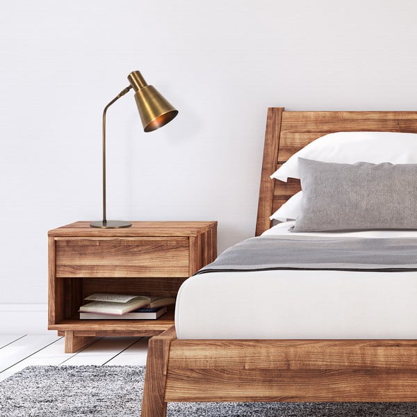 Aranyszínű asztali lámpa fém búrával (magasság 50 cm) Kem – Opviq lights-image-2