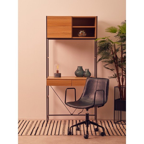 Fekete bőrutánzat irodai szék Branson – Premier Housewares-image-4