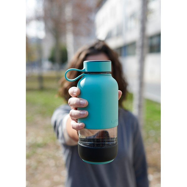 Türkiz üveg utazó ivópalack 500 ml To Go – Lékué-image-3