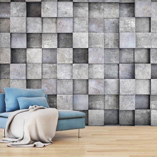Consrete Cube nagyméretű tapéta, 400 x 280 cm - Bimago-image-1
