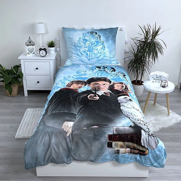 Egyszemélyes mikroszálas gyerek ágyneműhuzat 140x200 cm Harry Potter – Jerry Fabrics-image-1
