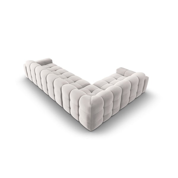 Világosszürke bársony sarokkanapé (bal oldali) Kendal – Micadoni Home-image-4