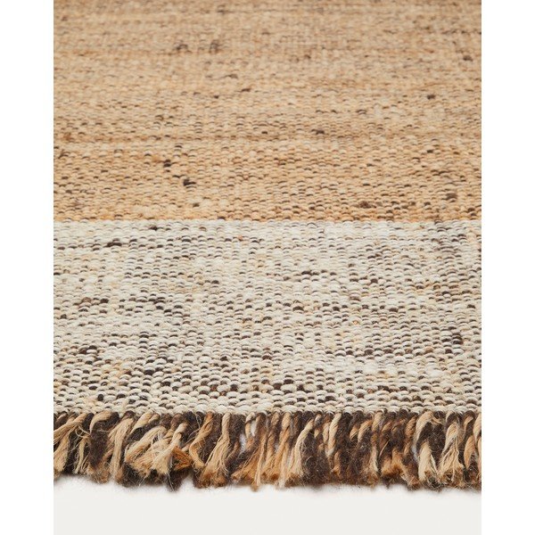 Bézs kétoldalas kézi szövésű juta szőnyeg 160x230 cm Sully – Kave Home-image-4