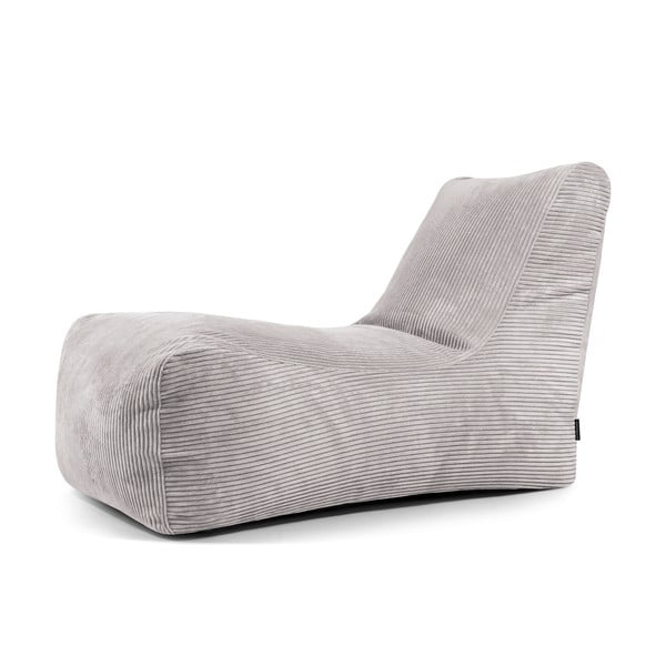 Világosszürke kordbársony babzsákfotel Lounge – SLOWDOWN