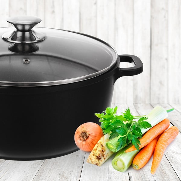 Grande alumínium fazék üvegfedéllel, ø 28 cm - Orion-image-1