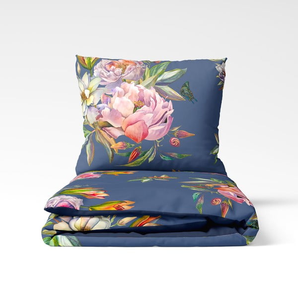 Floret sötétkék kétszemélyes pamutszatén ágyneműhuzat, 200 x 220 cm - Bonami Selection-image-2