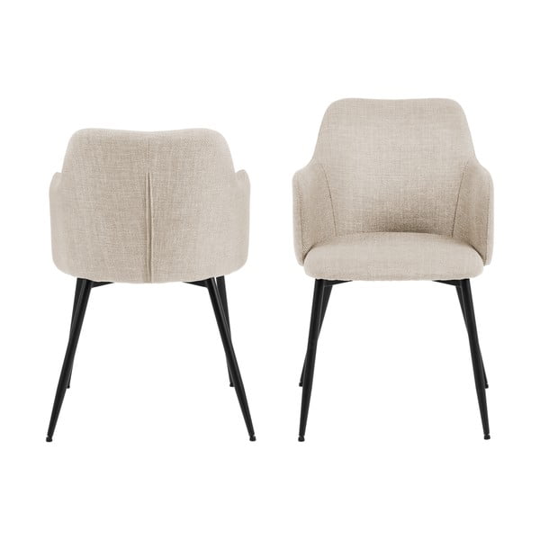 Krémszínű kárpitozott étkezőfotel szett 2 db-os Ilsa – Actona-image-4