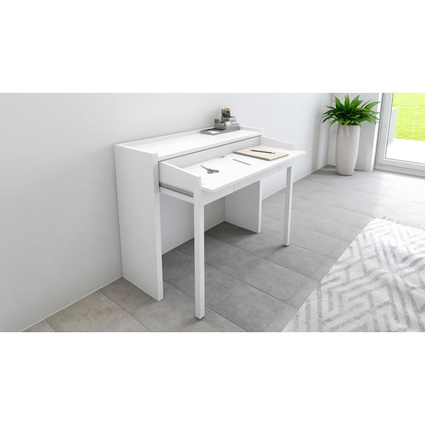 Mel íróasztal fehér asztallappal 36x110 cm - Woodman-image-1