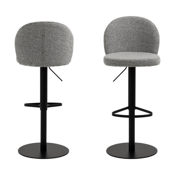 Fekete-szürke állítható magasságú bárszék (ülésmagasság 55 cm) Patricia – Actona-image-3