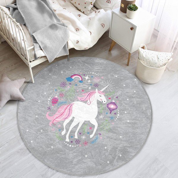 Szürke gyerek szőnyeg ø 120 cm Comfort – Mila Home-image-1
