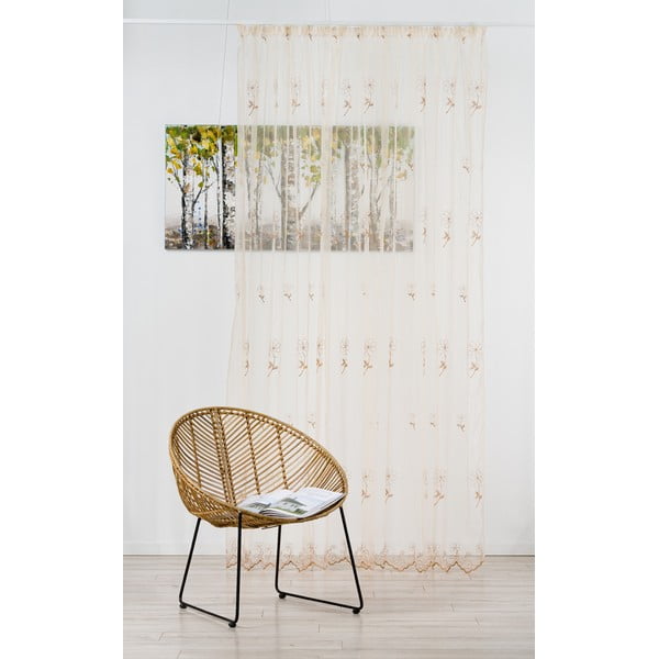 Bézs fényáteresztő függöny 140x245 cm Edith – Mendola Fabrics-image-1