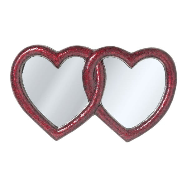 Double Heart piros tükör, 100 x 165 cm - Kare Design