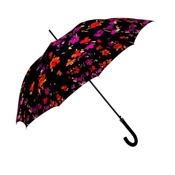 Flower fekete esernyő színes részletekkel, ⌀ 116 cm