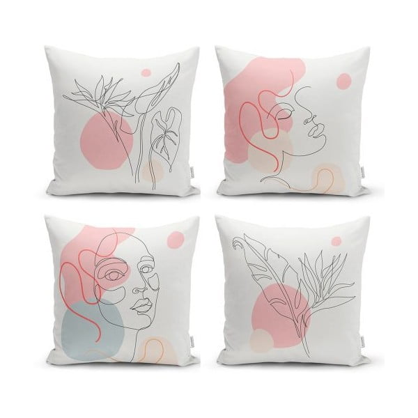 Minimalist Woman 4 db-os dekorációs párnahuzat szett, 45 x 45 cm - Minimalist Cushion Covers